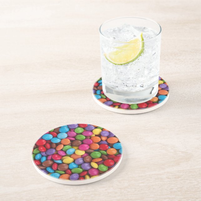 Colourful Candy, Candy Buttons, Sweets, Food Coaster (Side)