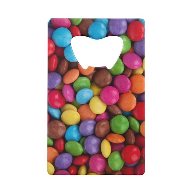 Colourful Candy, Candy Buttons, Sweets, Food Credit Card Bottle Opener (Front)