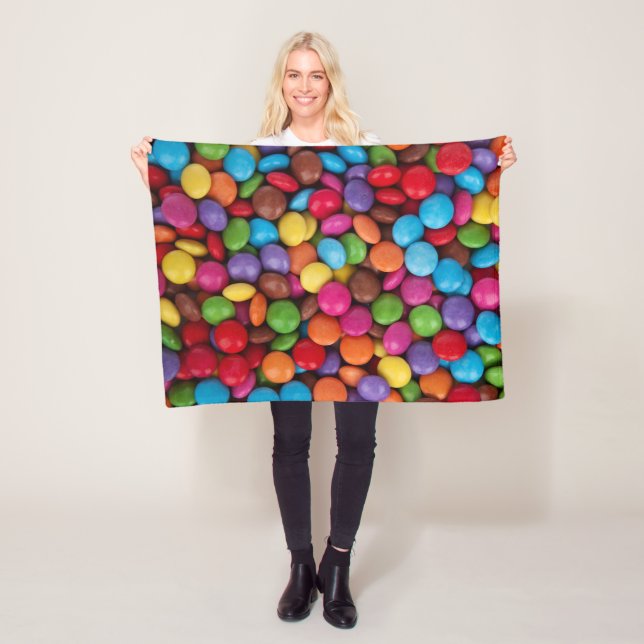 Colourful Candy, Candy Buttons, Sweets, Food Fleece Blanket (In Situ)