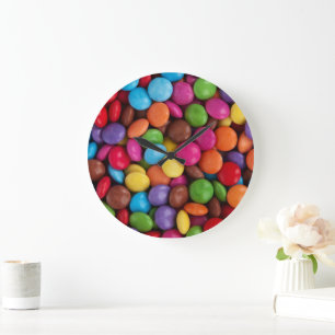 Colourful Candy, Candy Buttons, Sweets, Food Large Clock