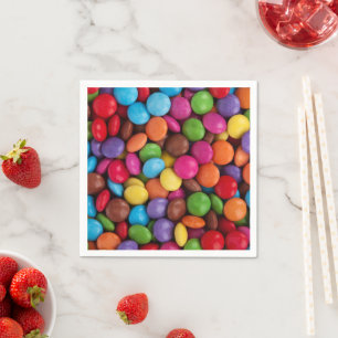 Colourful Candy, Candy Buttons, Sweets, Food Napkin