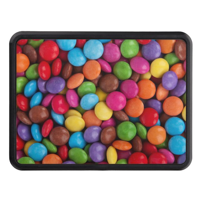 Colourful Candy, Candy Buttons, Sweets, Food Trailer Hitch Cover (Front)