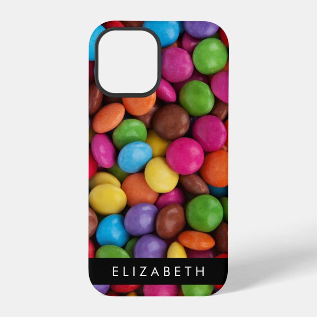 Colourful Candy, Candy Buttons, Sweets, Your Name iPhone Case (Back)