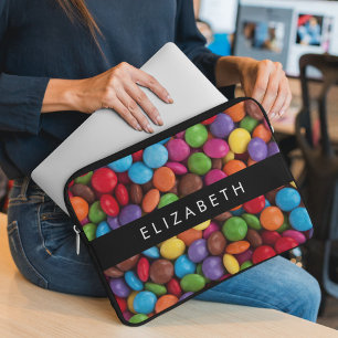 Colourful Candy, Candy Buttons, Sweets, Your Name Laptop Sleeve