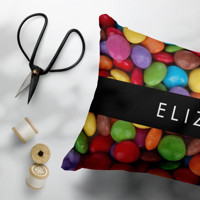 Colourful Candy, Candy Buttons, Sweets, Your Name Pillowcase (Creator Uploaded)