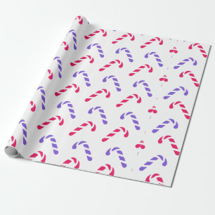 Colourful Candy Cane Pattern Wrapping Paper