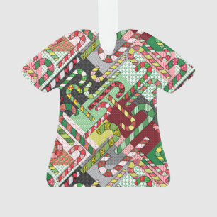 Colourful Candy Canes Ornament