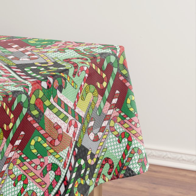 Colourful Candy Canes Tablecloth (In Situ)
