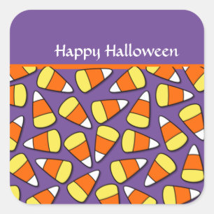 Colourful Candy Corn Halloween Square Sticker