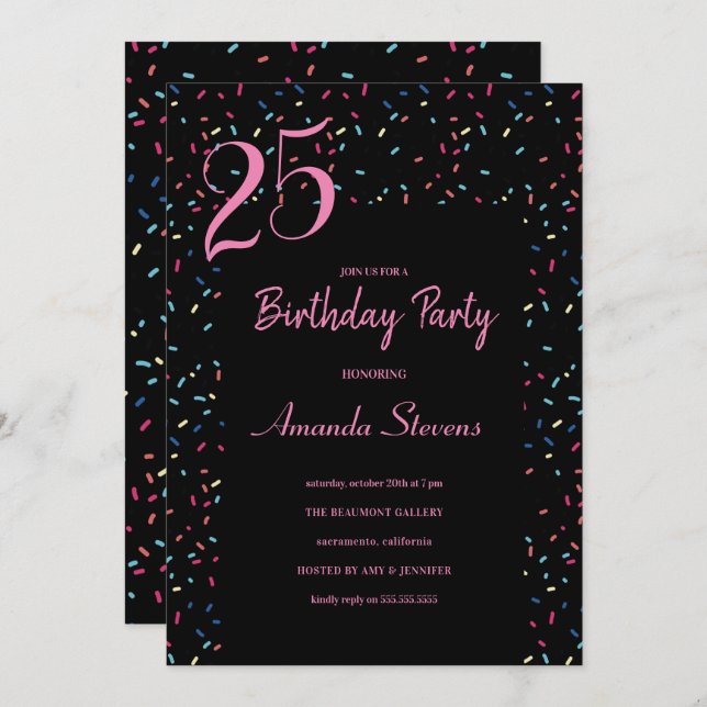 Colourful Candy Drips Pattern Birthday Invitation (Front/Back)