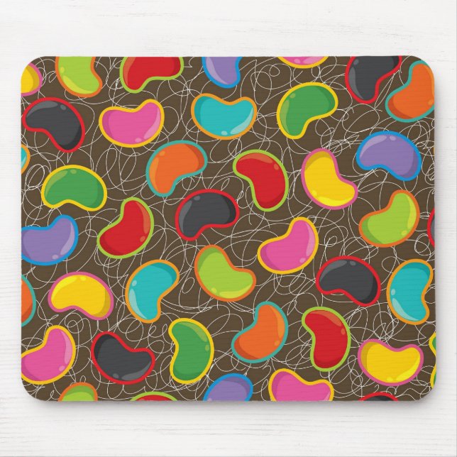 Colourful Candy Fun Retro Jellybeans Pop Mousepad (Front)
