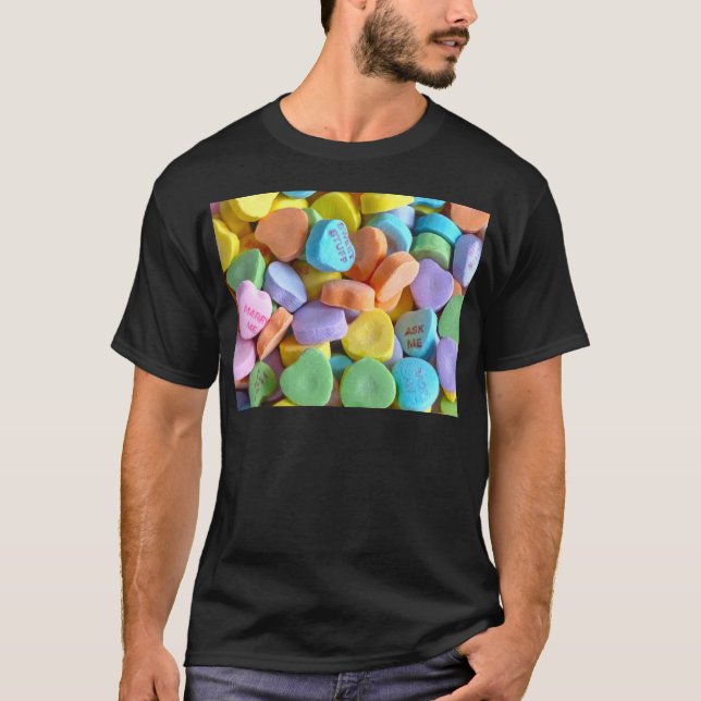 Colourful Candy Hearts T-Shirt (Front)