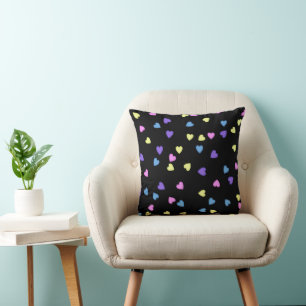 Colourful Candy Hearts Throw Pillow