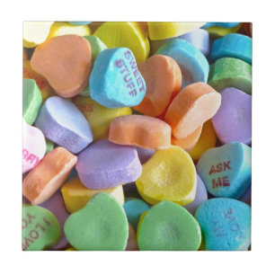 Colourful Candy Hearts Tile