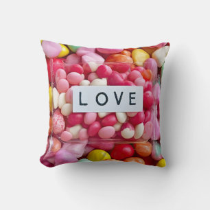 Colourful Candy Love Wedding Celebration Present Throw Pillow