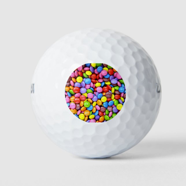 Colourful Candy Pieces Golf Balls (Front)