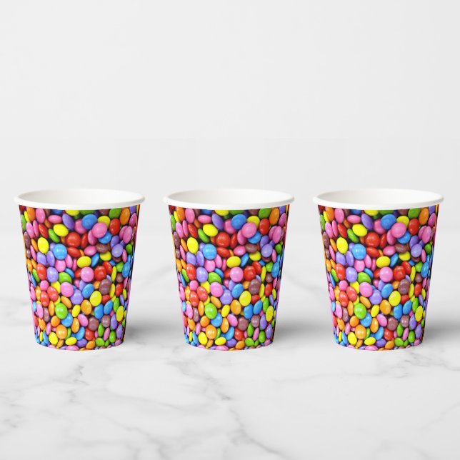 Colourful Candy Pieces Paper Cups (Multi)