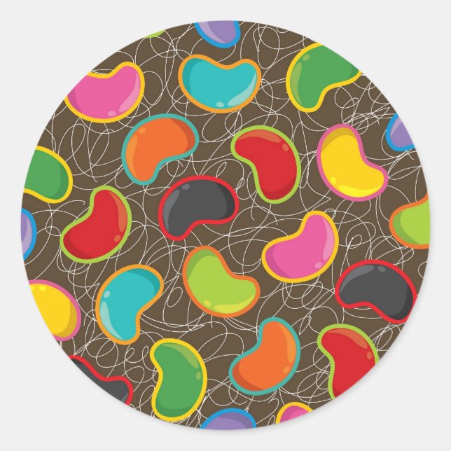Colourful Candy Retro Jellybean Pop Sticker (Front)