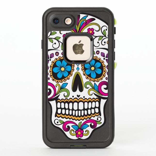 Colourful Candy Skull LifeProof iPhone Case (Back)