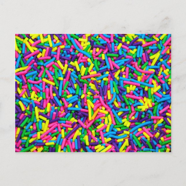 Colourful candy sprinkles print postcard (Front)