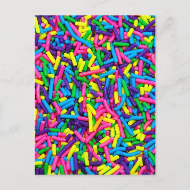 Colourful candy sprinkles print postcard (Front)