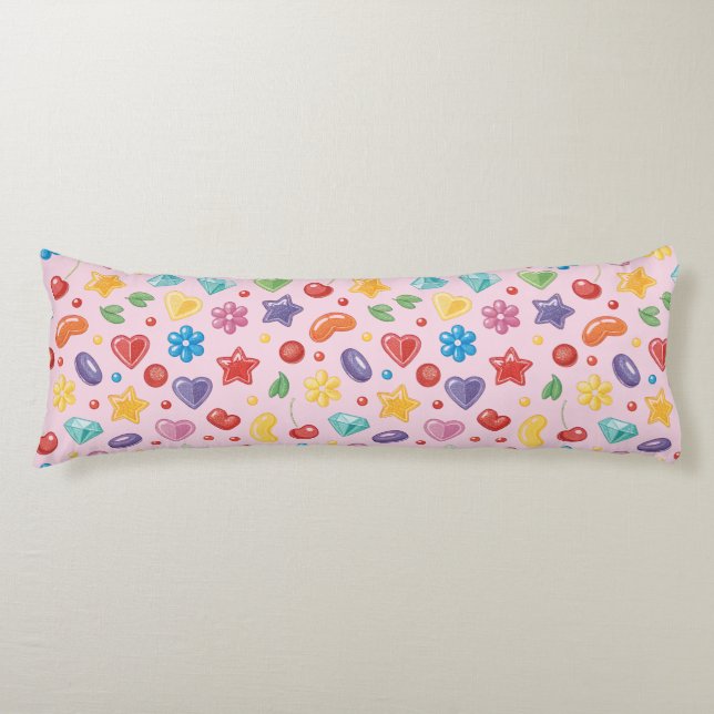“Colourful Candy Star Body Pillow (Front)