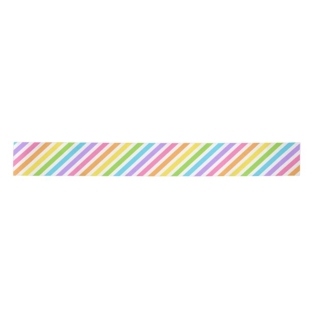 Colourful Candy Stripe Satin Ribbon (Front)