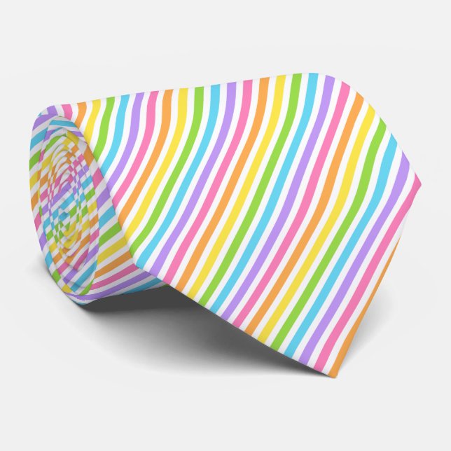 Colourful Candy Stripe Tie (Rolled)