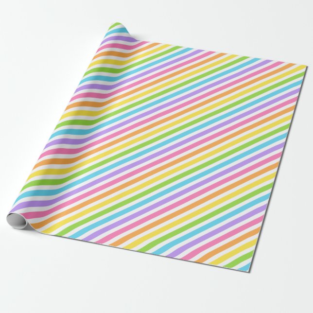 Colourful Candy Stripe Wrapping Paper (Unrolled)
