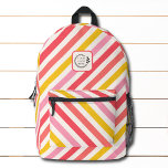 Colourful Candy Stripes Add Logo Corporate Printed Backpack<br><div class="desc">Colourful Candy Stripes Add Logo Corporate Backpack features a colourful striped pattern in red,  orange,  pink,  yellow and white with your custom business logo. Perfect for corporate gifts,  school,  sports,  gym,  travel and more. Designed by ©2024 Evco Studio www.zazzle.com/store/evcostudio</div>