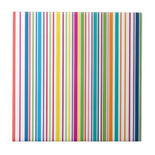 Colourful Candy Stripes Tile