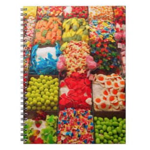 Colourful candy sweet shop notebook