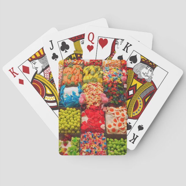 Colourful candy sweet shop playing cards deck (Back)