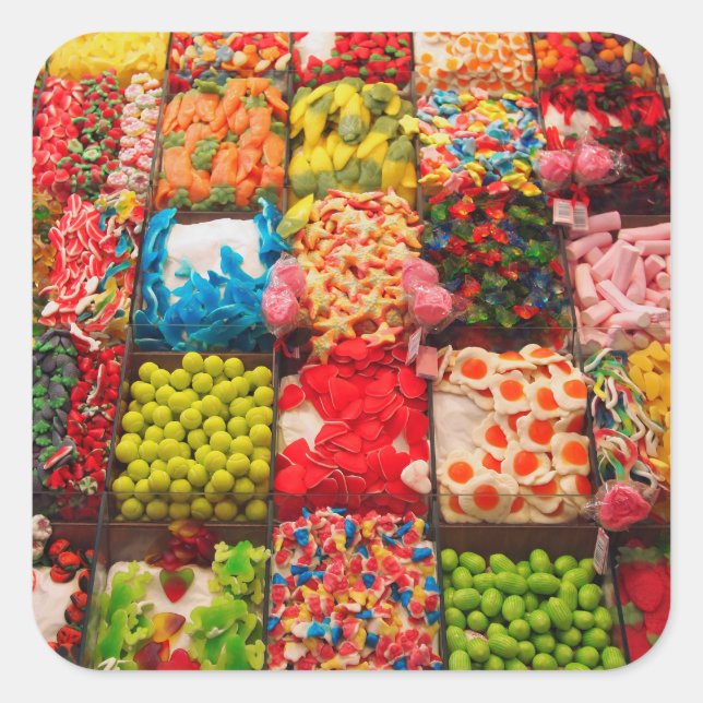 Colourful candy sweet shop sticker (Front)