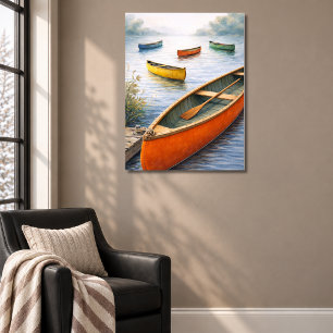 Colourful Canoes Poster