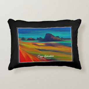 Colourful Cape Sebastian Oregon Coast Art Accent Pillow