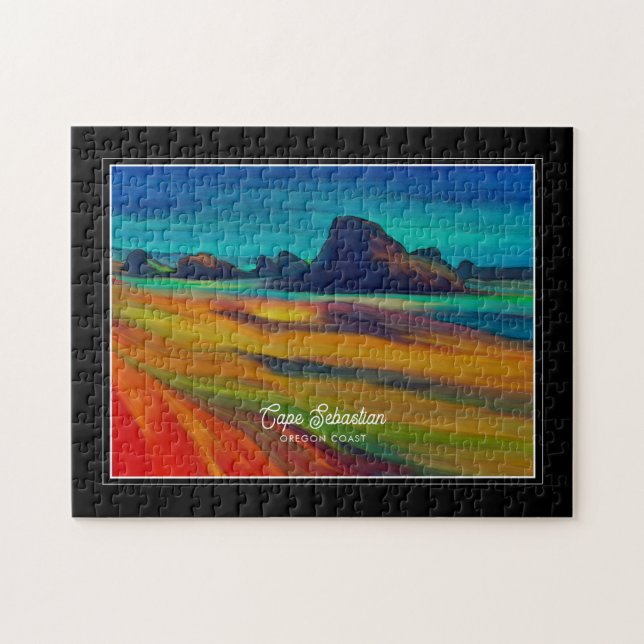 Colourful Cape Sebastian Oregon Coast Art Jigsaw Puzzle (Horizontal)