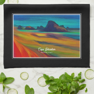 Colourful Cape Sebastian Oregon Coast Art Kitchen Towel