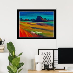 Colourful Cape Sebastian Oregon Coast Art Poster