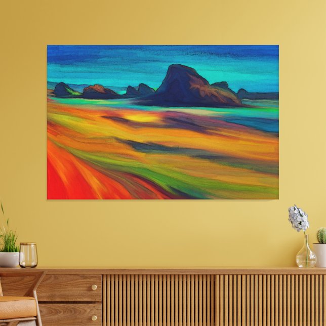Colourful Cape Sebastian Oregon Coast Canvas Print (Insitu(LivingRoom))