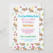Colourful Capybaras Cute Kids Rainforest Birthday