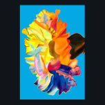 Colourful carnation pop art flower poster<br><div class="desc">Funky watercolour hand drawn colourful carnation flower in neon colours with crazy rainbow hues. Bright and vivid pop art flower.</div>