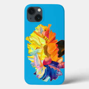 Colourful carnation watercolor flower iPhone 13 case