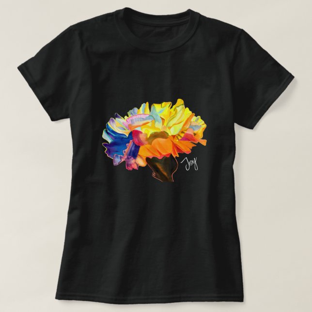 Colourful carnation watercolor flower T-Shirt (Design Front)
