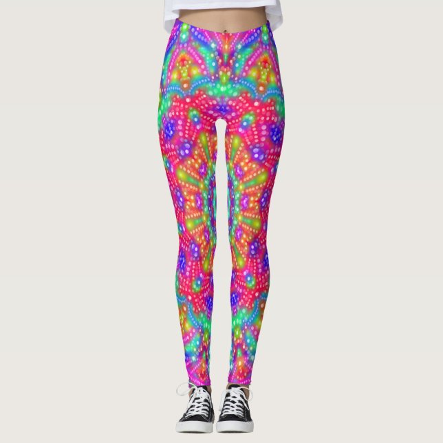 Colourful Carnival Lights Leggings (Front)
