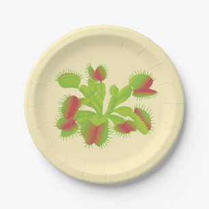 Colourful Carnivorous Venus Flytrap Paper Plate