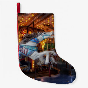 Colourful Carousel Horse and Merry Go Round Small Christmas Stocking