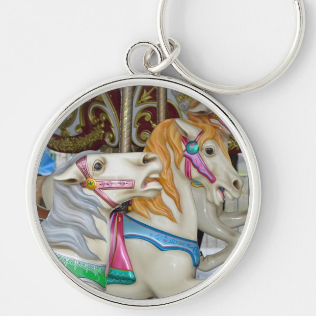 Colourful carousel horses keychain (Front)