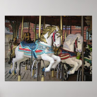 Colourful Carousel Horses Photo Art