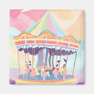 Colourful Carousel Magnet – Whimsical Merry-Go-Rou